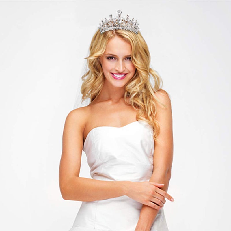 AOPRIE Multi-Style Face Shape-Fitted Tiara & Crown Collection Adjustable Comfortable Crystal Headpieces for Weddings Parties & Photography - Image 4